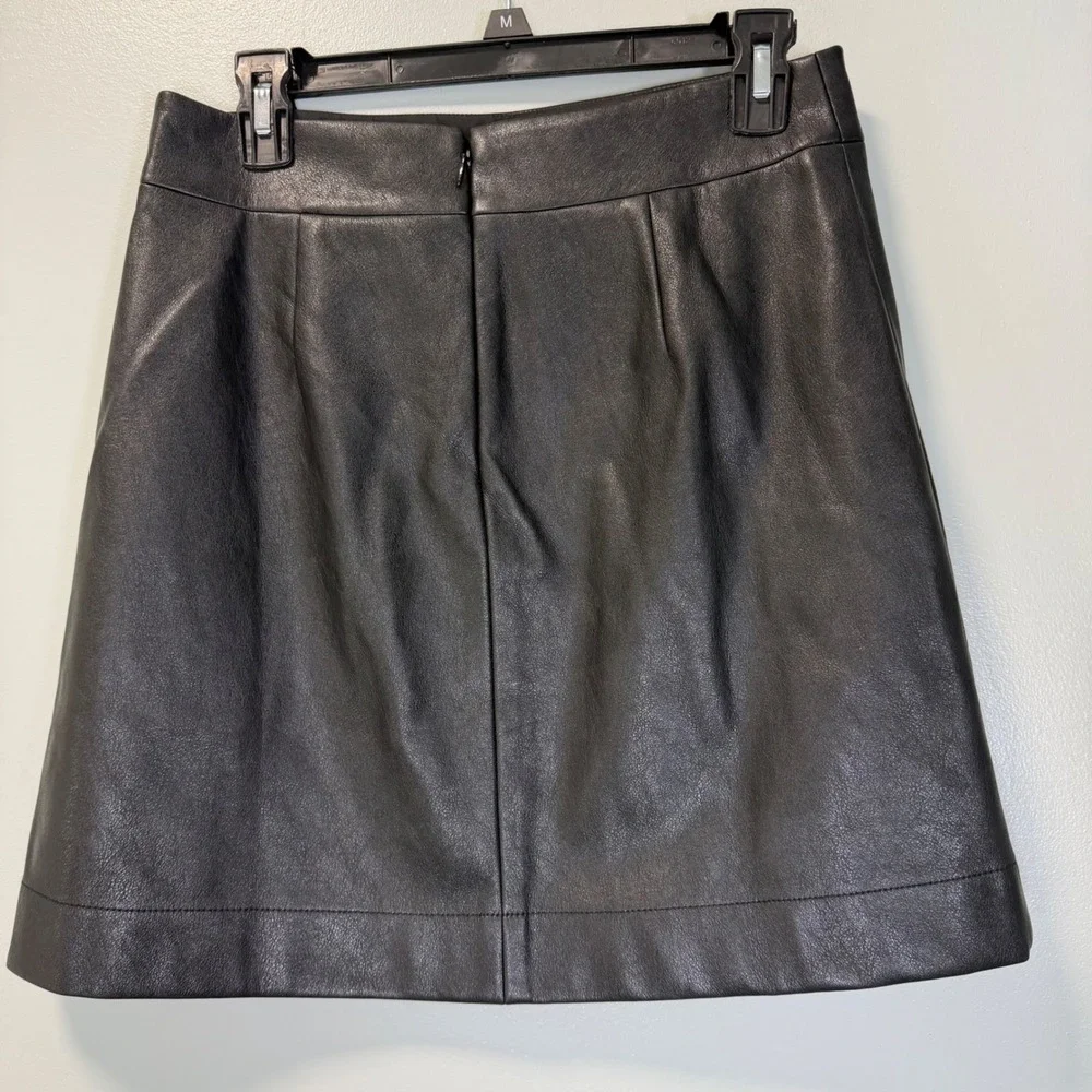 J.Crew Black Faux Leather Mini Skirt A-Line‎ Size 4